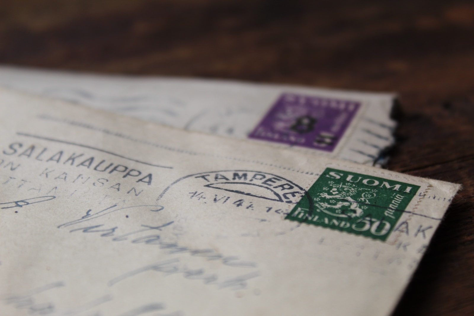Postmark and stamped letters.